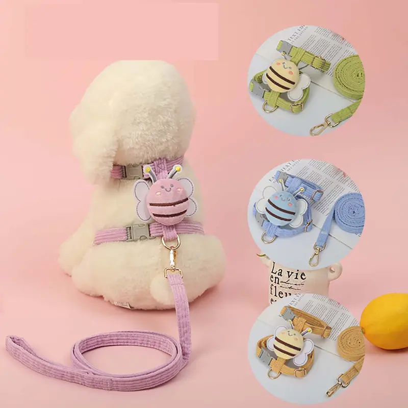 Dây Dắt Mèo Chó Cho Thú Cưng La Pet House Hình Con Chú Ong Đáng Yêu Đi Dạo Yếm Chó Con Poodle Mèo Lớn Nhỏ To Cái Bull 4