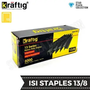 Isi Staples Manual / Staples Tembak Guntacker Merek KRAFTIG Original Uk. 13/8mm (8mm) - untuk Pengerjaan Jok Motor, Jok Mobil, Sofa, Funiture, Kayu