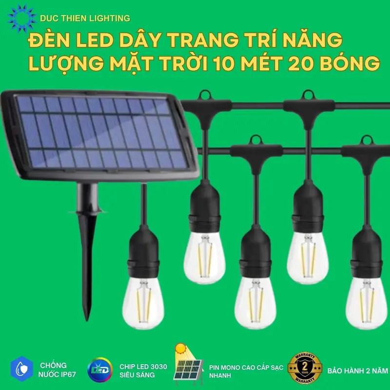 Đèn led dây trang trí năng lượng mặt trời 0