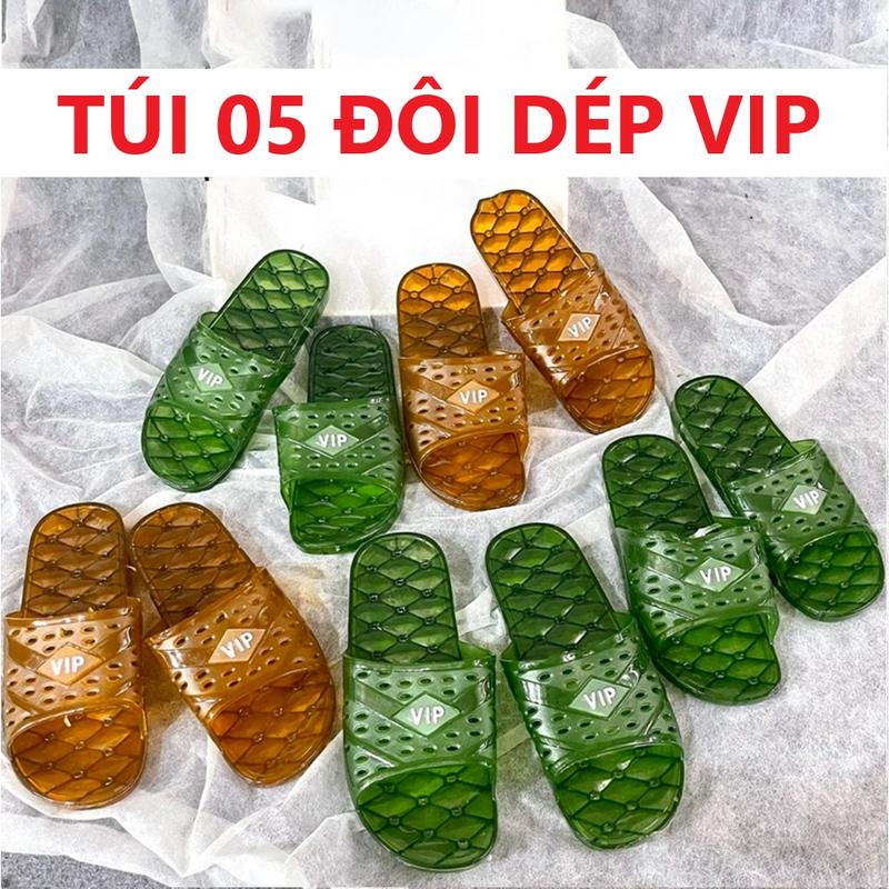   SỈ 5 ĐÔI  Túi 5 Đôi Dép Đi Trong Nhà Dép VIP - Đế Chống Trơn Trượt 
