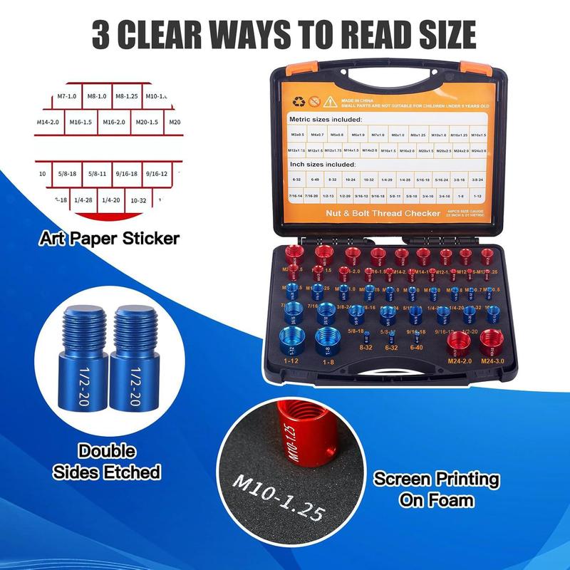 Product Introduction of Nut & Bolt Sizes Checker, Nut & Bolt Sizes Measuring Tool, Professional Measuring Tool for Complex and Narrow Areas 4