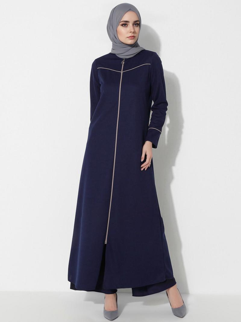 Product Introduction of Clearance Cross-Border Foreign Trade Muslim Clothing Abaya Cardigan Coat Long Zipper Autumn Clothing Dress Middle East 11