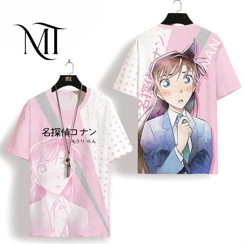 Bộ Anime Conan Thám Tử Nổi Tiếng MT, Áo Thun Nam Nữ, ngắn Tay, Conan Morley 3D, Năm 2024 Menswear Kem 3