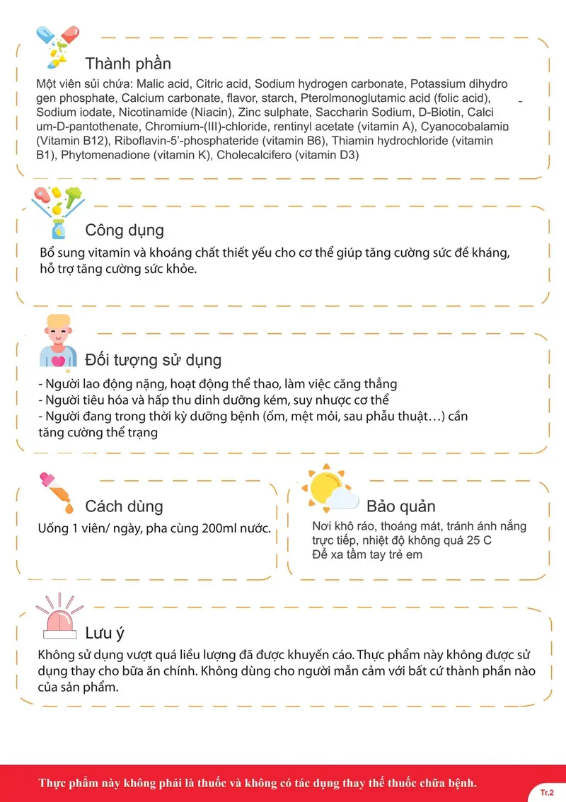 Product Introduction of Viên sủi vitamin tổng hợp Doppelherz A-Z Fizz Multivitamins and Minerals (Tuýp 13 viên) 1