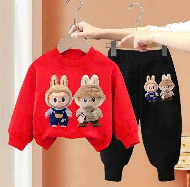 Combo 2, 3 Bộ Thu Đông LABUBU Đôi cho bé trai bé gái từ 9-30kg chất NỈ DA cá năm 2025