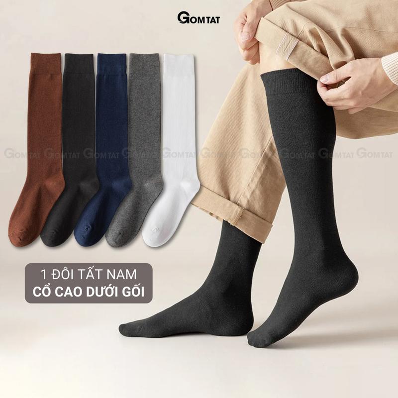 Tất nam đi giày tây dài dưới gối GOMTAT, vớ dài nam chất liệu cotton mềm mịn hút ẩm, thoáng khí, khử mùi êm chân Menswear - HOT-1804-1DOI
