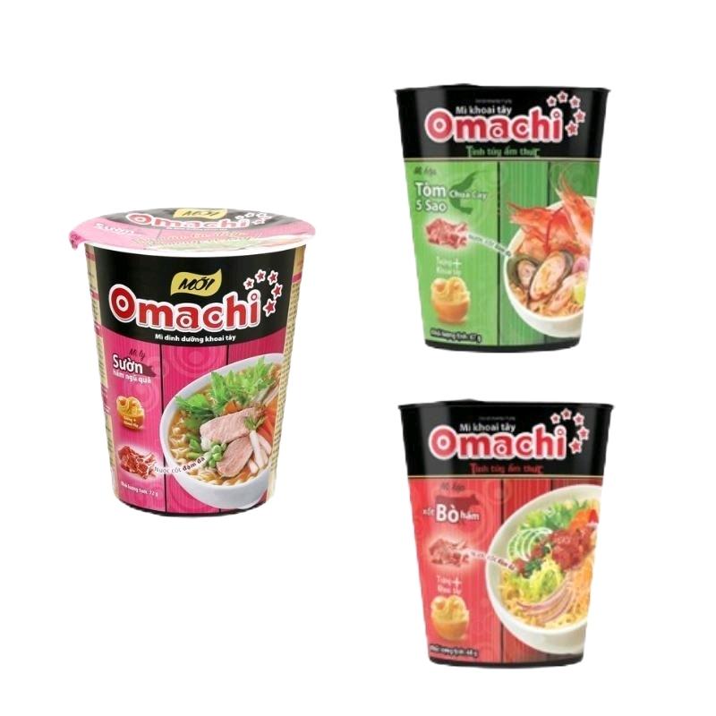 Combo 5 Cốc Mì Ly khoai tây Omachi xốt bò hầm/Sườn hầm/ Tôm Chua Cay 68g NEW