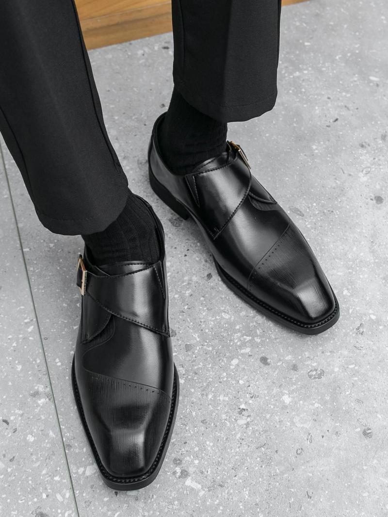 Product Introduction of Men's Business Formal Solid Color Dress Shoes, Fashionable Pointed Toe Shoes for Work Office, Male All-match Commuter Shoes for Daily Wear, Boy 2