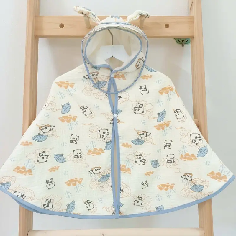 Áo choàng chống nắng cho bé chất xô muslin kèm tấm chắn HABY KIDS độ tuổi từ 0 đến 4 tuổi,( Shop xin điều chỉnh 3 lớp cũ xuống 2 lớp và 2 lớp xuống 1 lớp cho các mom chưa dùng xô muslin dễ hiểu ạ ) Voi Jean 4