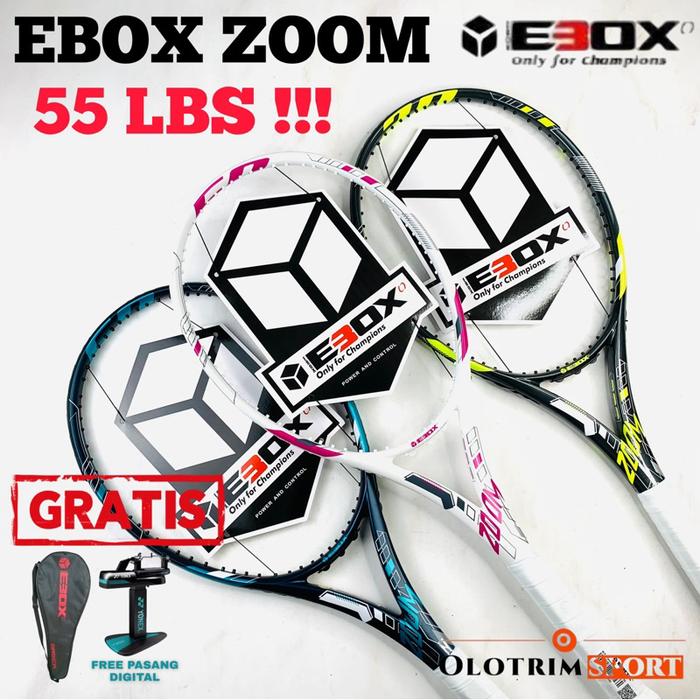 Raket Ebox Jual Raket Tenis EBOX ZOOM 55LBS Tennis Original - Navy Cyan, Raket ...