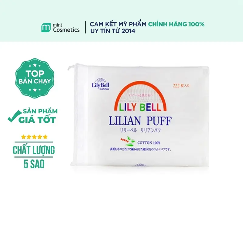 Bông Tẩy Trang Lily Bell 222 Miếng 0