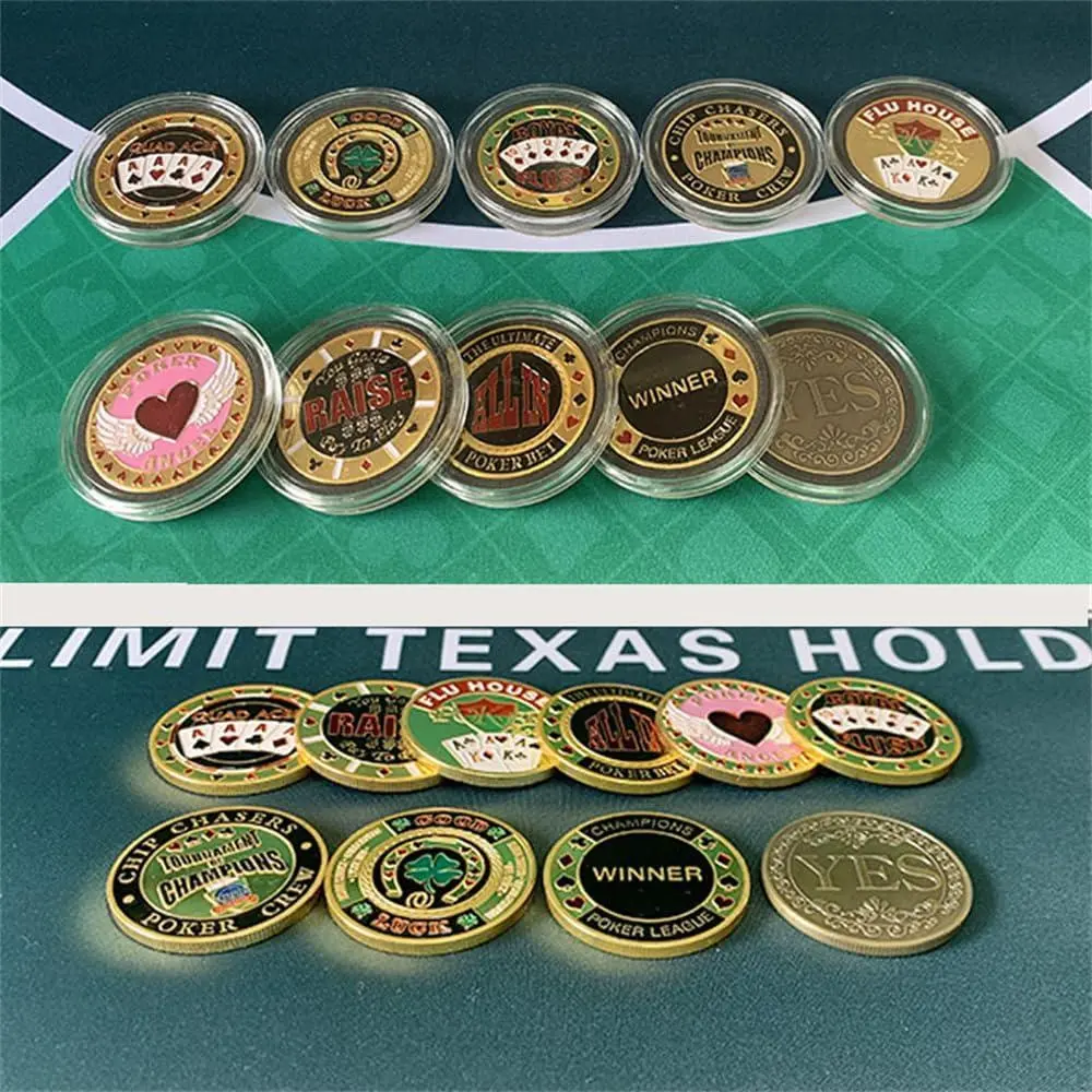 Dụng Cụ Ép Chip Texas Hold 'Em, Thiết Kế Đồng Xu May Mắn, Phụ Kiện Trò Chơi Poker, Quà Tặng Sưu Tập