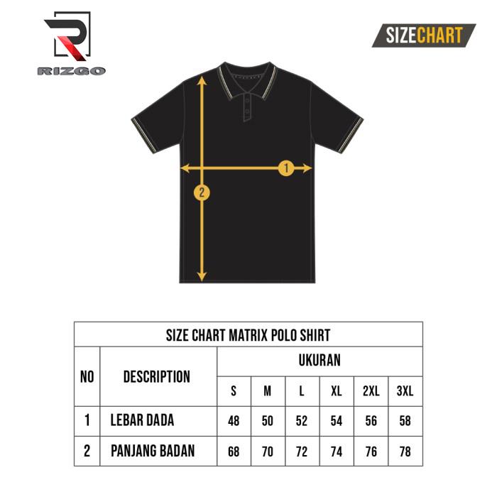 Rizgo - Kerah Polo Rizgo New Hitam Shirt polos Terkeren Premium Quality Katun Wanita Pria Unisex Silver Tebal Kaos Baju Distro Gold 7
