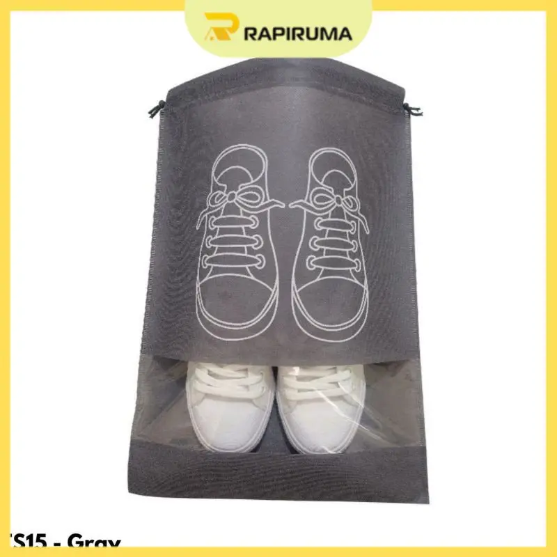 Tas penyimpanan sepatu / Tas Sepatu / tasSponbound Serut Korean Shoe Bag Travel Shoe Pouch Murah Berkualitas Kantong Kanvas 8