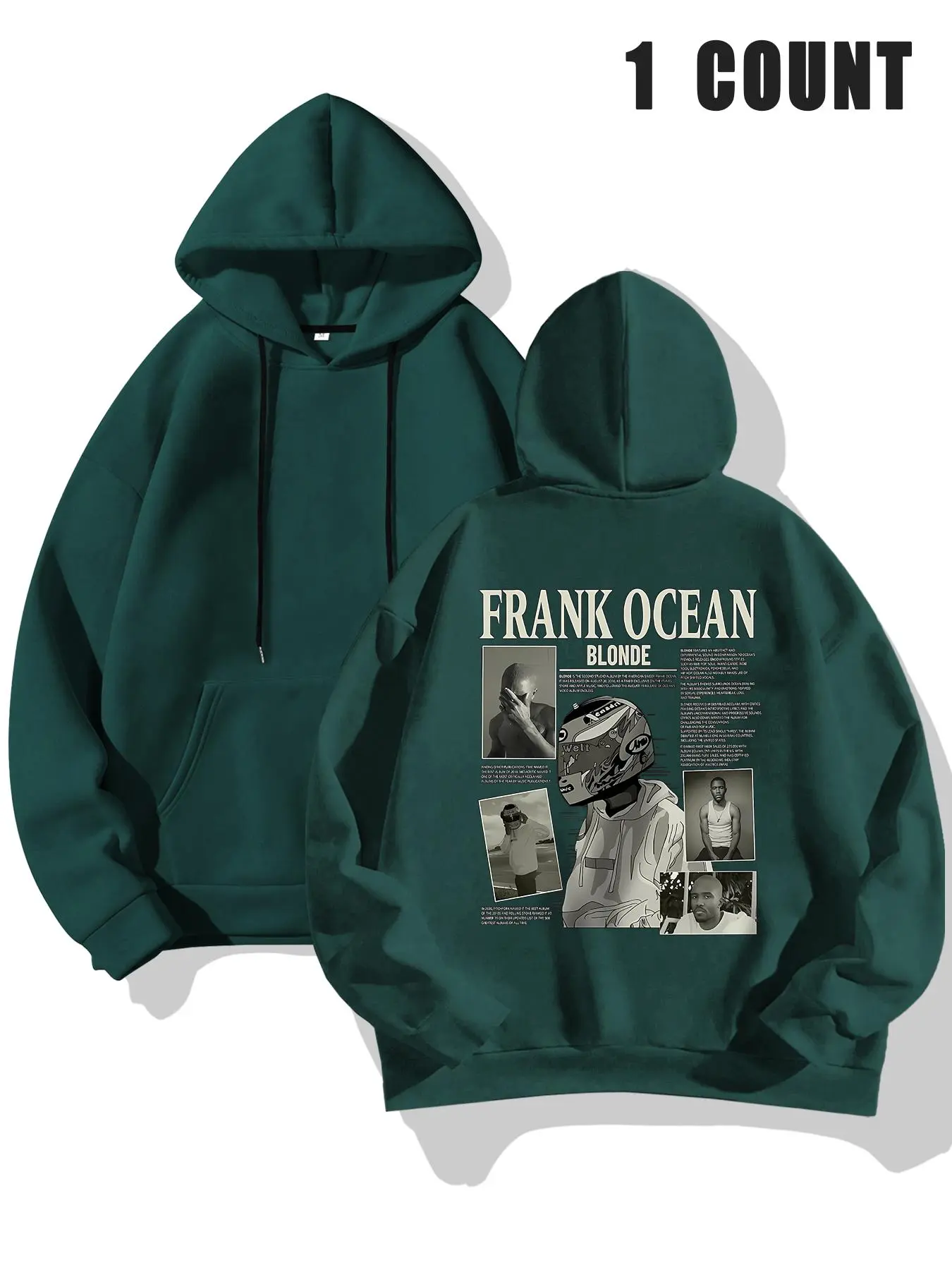 Men's Cartoon Bear & Letter Print Hoodie, 1 Count Regular Fit Casual Hooded Sweatshirt for Daily Wear, Men's Top for Spring & Fall