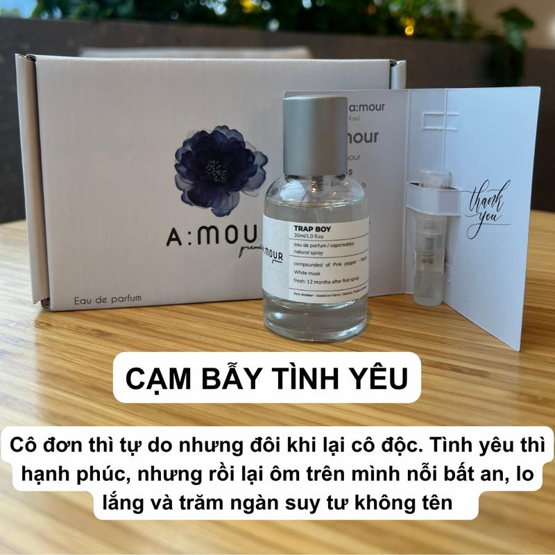 Nước Hoa Nam Amour Trap Boy Nguyên Liệu Nhập Pháp Hương Thơm Ngọt Ngào Bí Ẩn Dạng Xịt 30ml Dạng Xịt