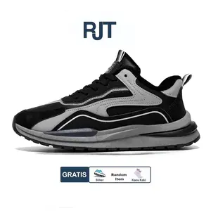 RJT Super Black - Sepatu Pria  casual olahraga shoes  & sneakers  running/sport Kasual Hitam
