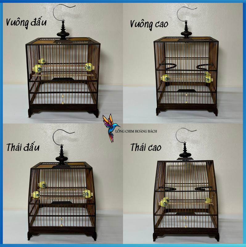 Khung lồng chim chào mào tự ráp, khung lồng chào mào chất liệu gỗ mun đuôi công cao cấp, tặng kèm phụ kiện, miễn phí vận chuyển