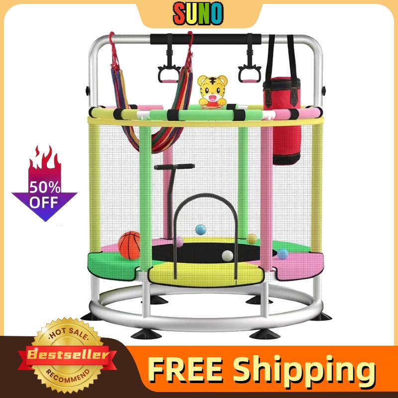SUNO Mini Round Trampoline for Kids with Basketball Hoop, 55'' - TikTok ...
