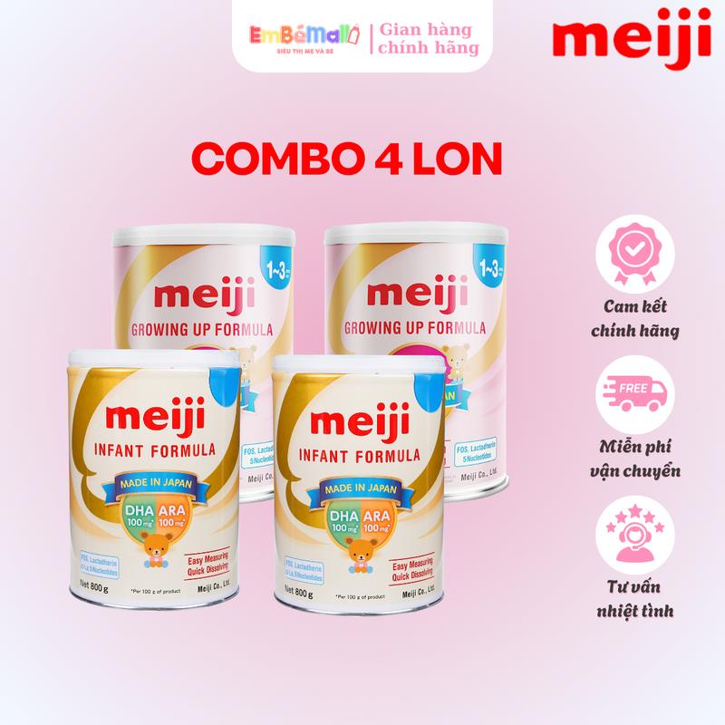 [Meiji] Sữa Bột Meiji Nhập Khẩu từ Nhật Bản, thanh nhạt bổ sung dinh dưỡng cho bé L800g 6