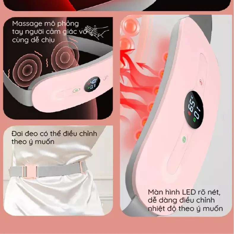 Đai Massage Chườm Nóng KAW Làm Giảm Đau Bụng Kinh, Nhiều Chế Độ, Quà Tặng Cho Bạn Gái 8