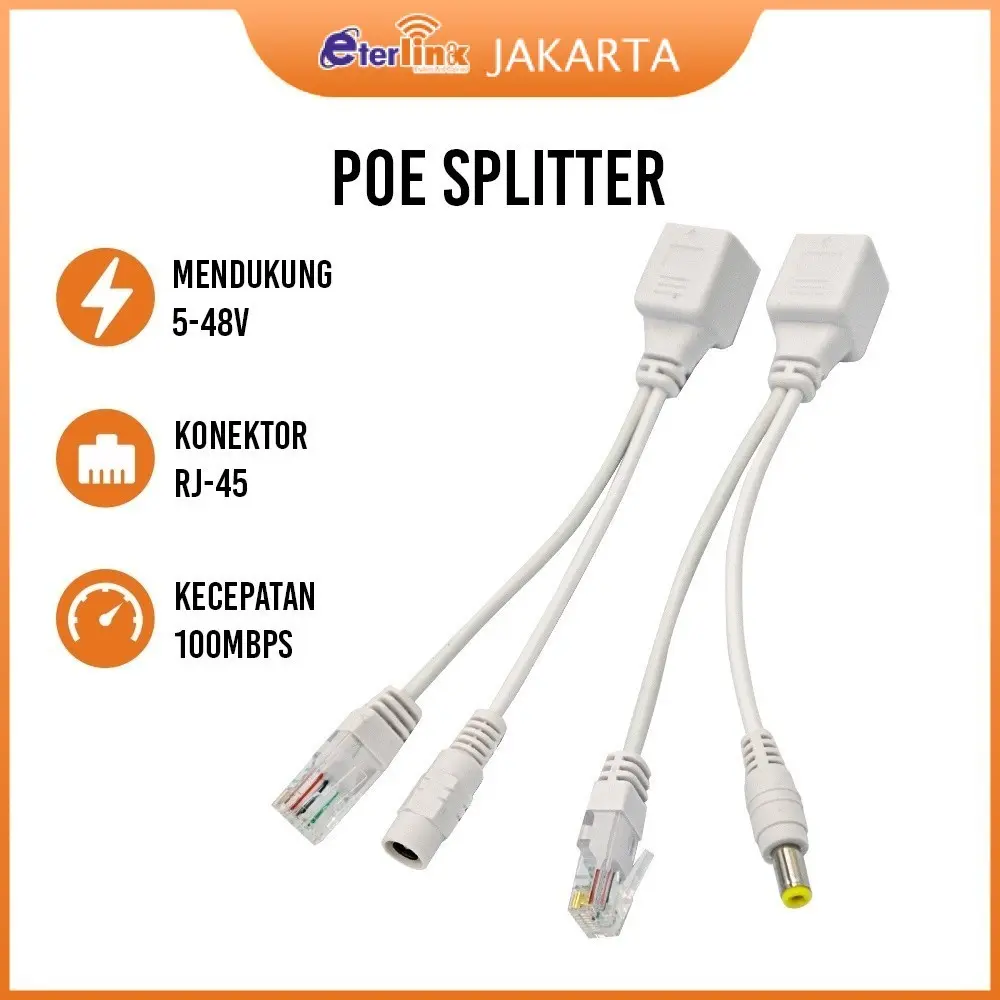 POE SPLITTER KABEL POE INJECTOR & POE SPLITTER (SET)[BISA BAYAR DITEMPAT]  / KABEL POE SET