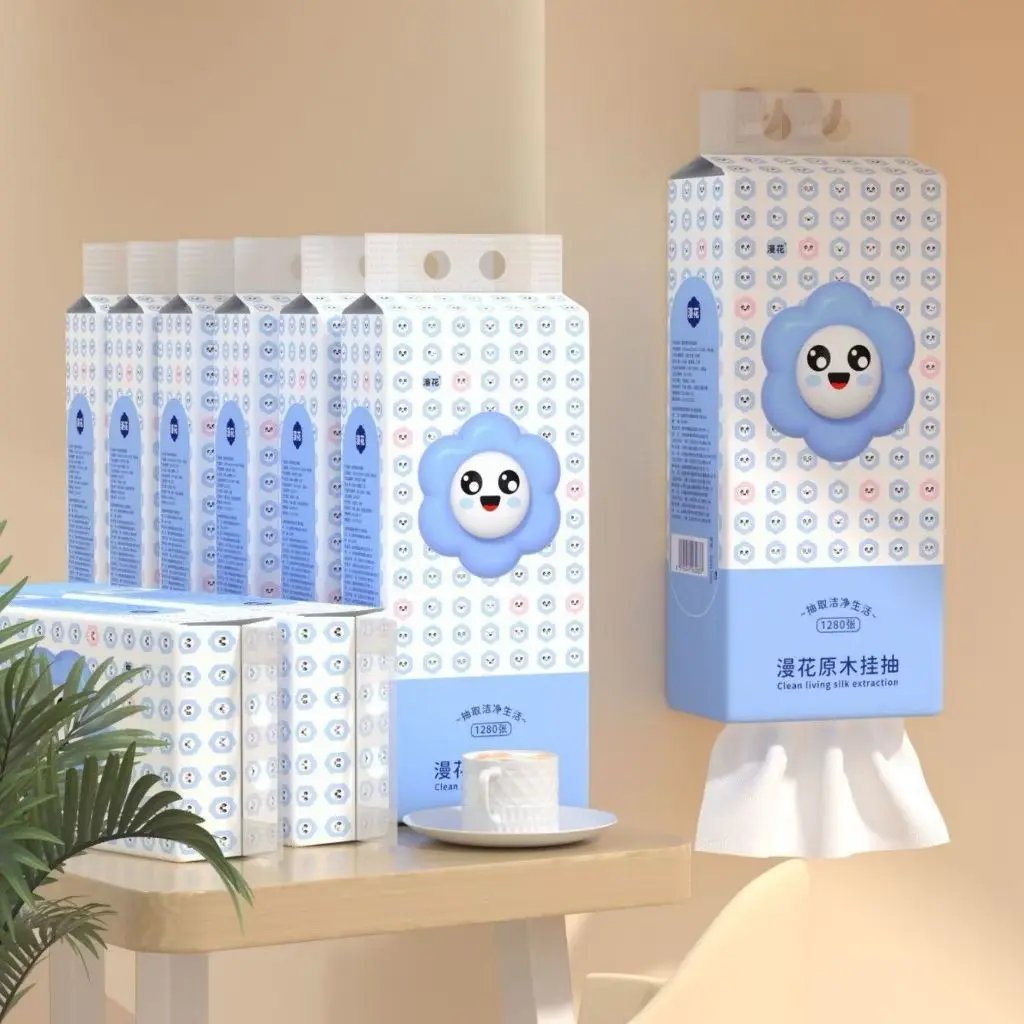 4PLY 1280 Sheets High Quality Thickened Super Absorbent Wall Hanging Tissue toilet  roll kirkland  toilet  paper
