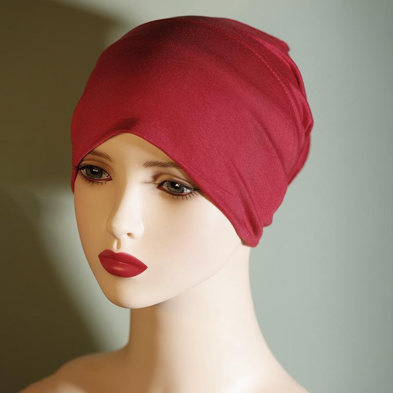 Product Introduction of Solid Color Pure Cotton Cap Women's Base Hat Cotton Headscarf for Women Elastic Breathable 9