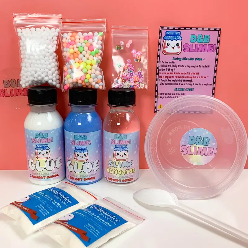 Bộ Kit làm Slime Mây Cao Cấp - Set làm Slime Mây Đủ Màu Gía Rẻ Nhất (Có hướng dẫn đầy đủ) 2