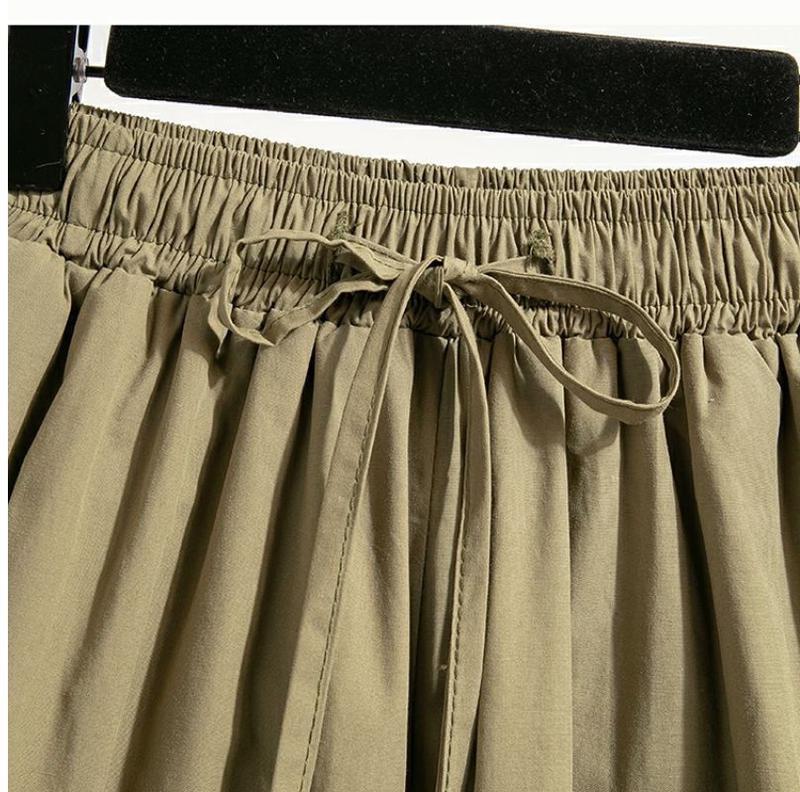 Product Introduction of 2025 New 2025 New 150kg Plus Size Shorts for Women Summer Thin Quick-Dry High-Waisted Loose Five-Point Skirt Pantsoversize Casual Fabric Womenswear Army 39