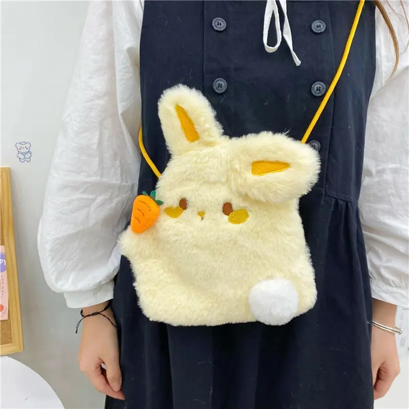 Túi Đeo Một Bên Vai, Thiết Kế Hình Thỏ Nhồi Bông Dễ Thương, Túi Đeo Chéo, Đồ Chơi Nhồi Bông Mềm Mại, Phong Cách Nhật Bản, Thích Hợp Cho Trẻ Em, Ba Lô Đựng Đồ Đi Học, Đồ Chơi Quà Tặng, Cho Trẻ Em 1