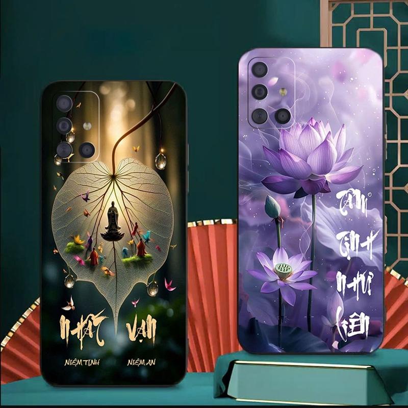 Ốp lưng Dành Cho Samsung Galaxy A31, A51, A71, M51 cạnh viền vuông, bảo vệ camera in hình Thư Pháp