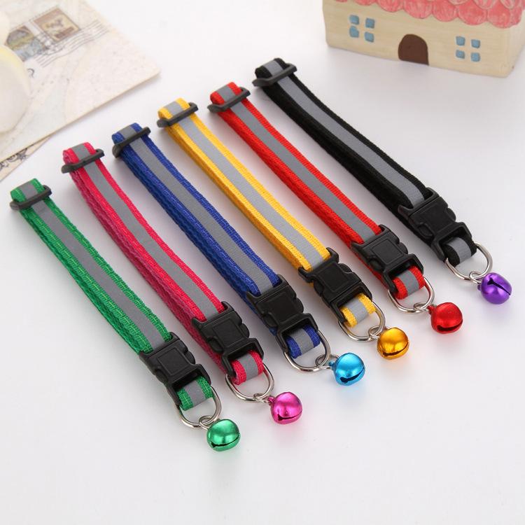 Product Introduction of 1pc Adjustable Pet Cat Dog Puppy Reflective Collars Safety Buckle Bell Neck Strap Dog Supplies Cat Collars 1