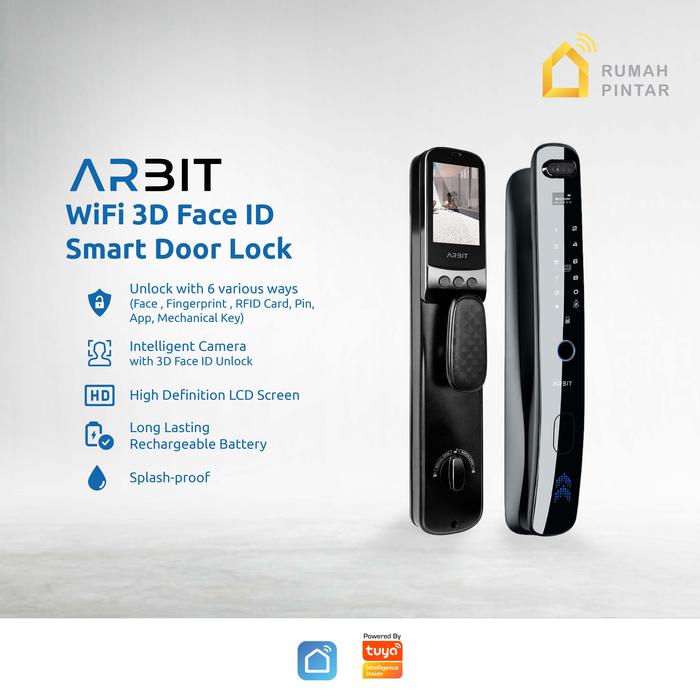 Gambar ARBIT WiFi 3D Face ID Smart Home Door Lock Kunci Pintu Pintar Sensor Wajah Recognition Layar Tuya dari ARBIT Smart Home Kota Administrasi Jakarta Barat Tokopedia