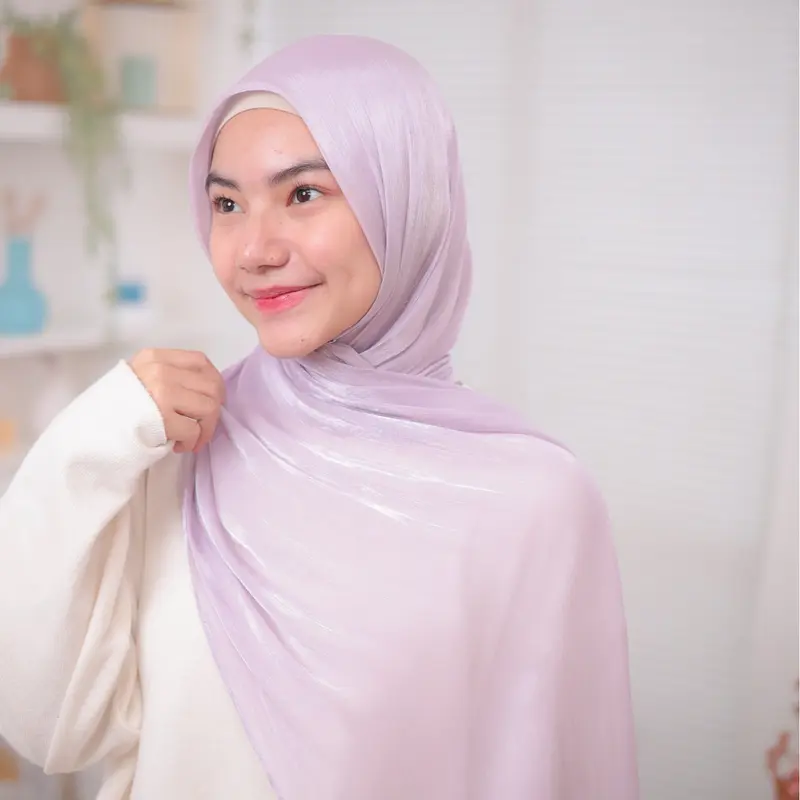 Naura Shimmer Luxury Silk Tiebymin Pashmina Muslim Jilbab Kerudung 4