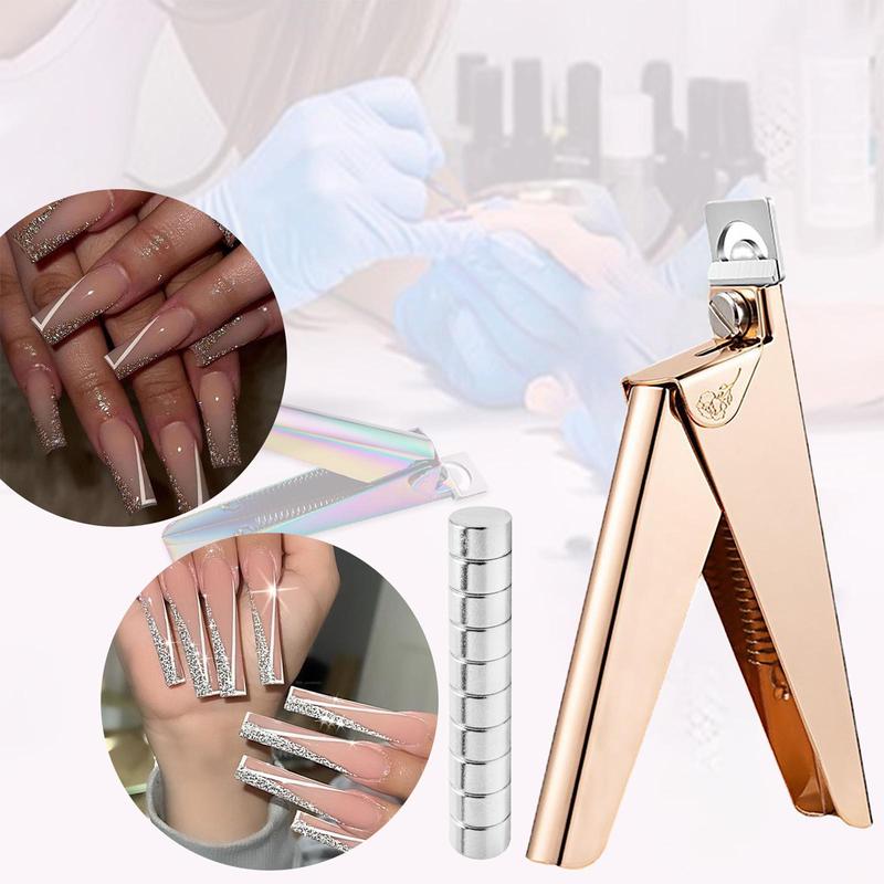 Stainless Steel Nail Trimmer Kit, 1 Count Nail Cutters for Nail Tips Cutter with 10pcs Length Measurement, Adjustable Trimmer for Salon Home Art, Valentine's Day Gift 5