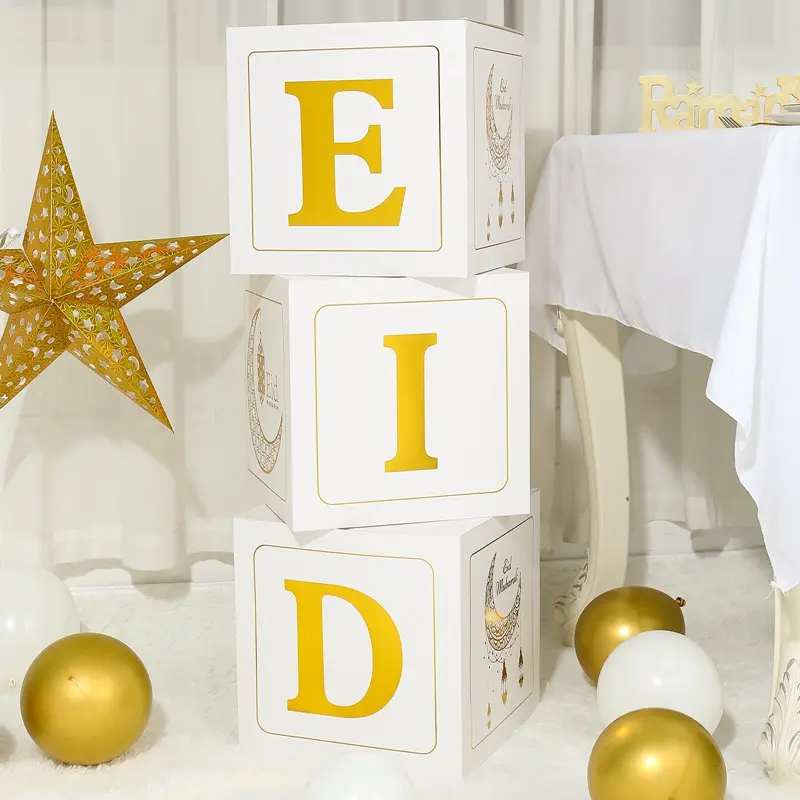 Hộp Thư EID Mubarak, 3 Cái / bộ, Đồ Trang Trí Lễ Ramadan, Cho Gia Đình, Hộp Họa Tiết Ngôi Sao Và Mặt Trăng, Thích Hợp Cho Tiệc Hồi Giáo Hồi Giáo, Quà Tặng Lễ Ramadan Kareem EID Al Adha