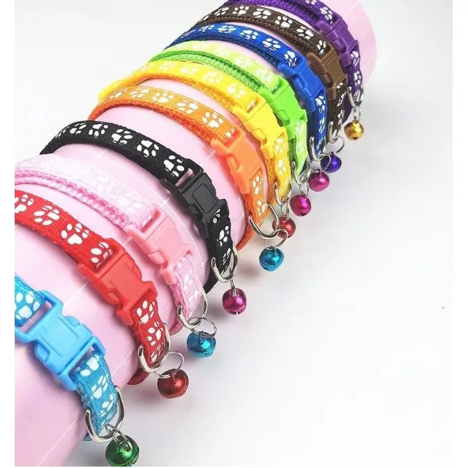 KALUNG HEWAN LONCENG / KUCING ANJING / Tali Leher Anjing Kecil Pet Collar Dog Puppy Kitten Adjustable Motif Tapak Kaki paw 3