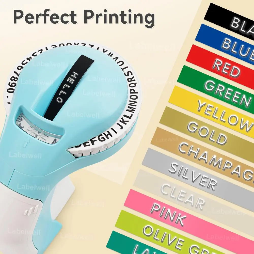 Office and home use Handheld Label Maker B90 3D Embossing Label Printer Portable Adhesive Sticker Printer Similar as DYMO 12965 Manual Typewriter
