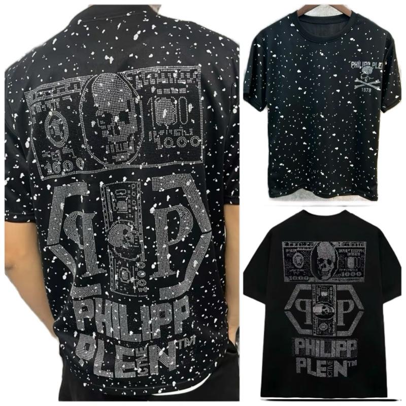 Áo Thun Filip Cổ Tròn Kim Tuyến Vẩy Sơn Nam Nữ - Top - Menswear, Unisex onetee áo  hydrogen đầu lâu philipp plein  đính áo  philipp áo  philipp