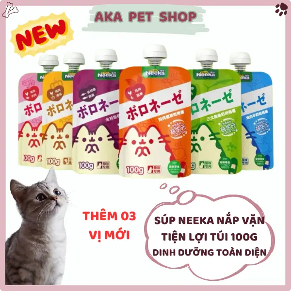 Súp thưởng nắp vặn cho mèo Neeka (100g) - Aka Pet Shop