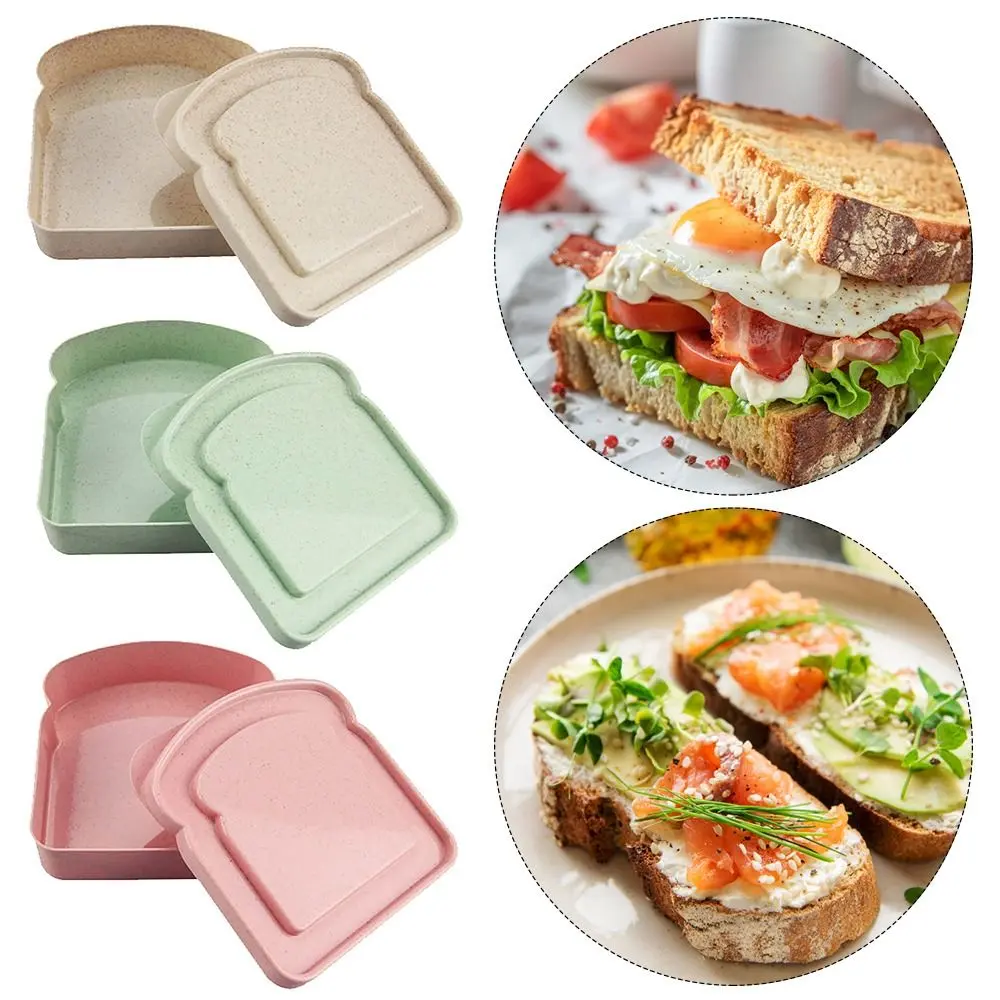 Portable Student Office Worker Food Container Bento Box Snack Lunch Box Sandwich Toast Box