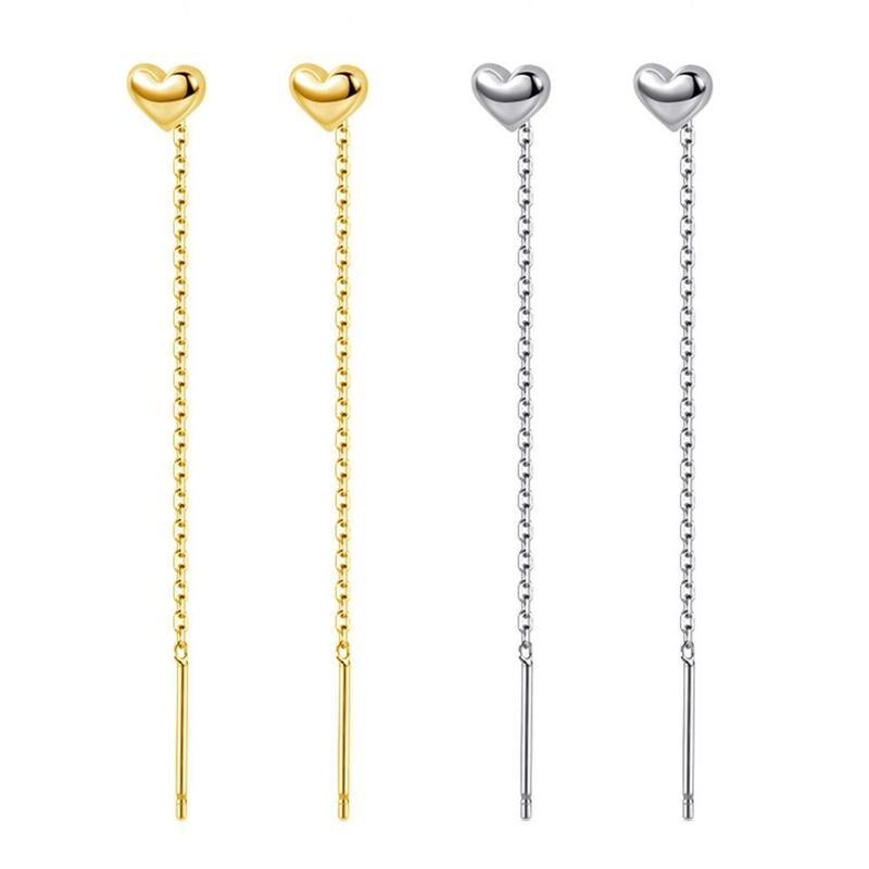 Product Introduction of 1Pair Heart Earrings Ins Temperament Long Heart-shaped Earrings Tassel K8Y8 22