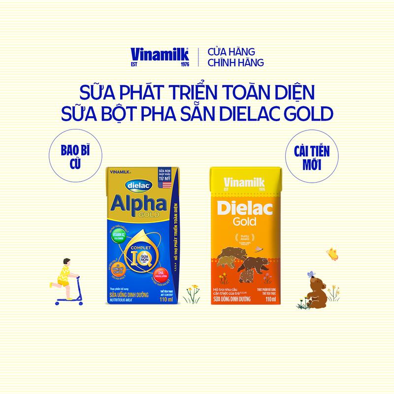 [CÓ THỂ NHẬN BB MỚI/ CŨ] Thùng 48 hộp sữa bột pha sẵn Vinamilk Dielac Gold 110ml