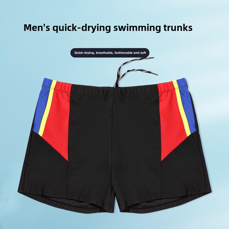Quần Đùi Bơi Nam, Thời Trang, Nhanh Khô, Ôm Sát, Dáng Rộng Vừa Vặn, Dành Cho Người Lớn, Góc Phẳng, Thích Hợp Đi Biển, Quần Đùi Chống Xấu Hổ 0