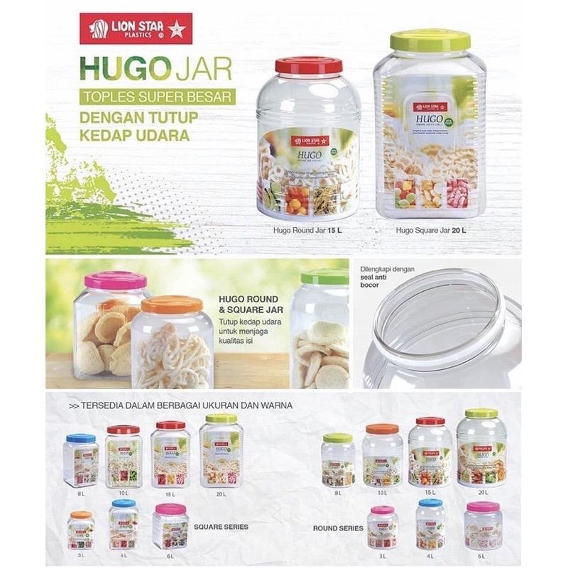 Hugo Round / Square Jar 12, 15, 20 Liter Lion Star / Toples Bulat Kotak Serbaguna / Tempat Kerupuk 0
