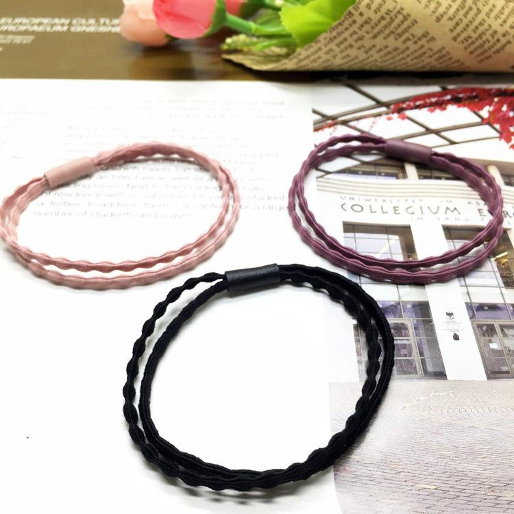 Product Introduction of High Elastic Double Strand Hair Rope Hair Elastic Band Hair Ring Base Base Head Rope Yiwu Small Jewelry Accessories 5