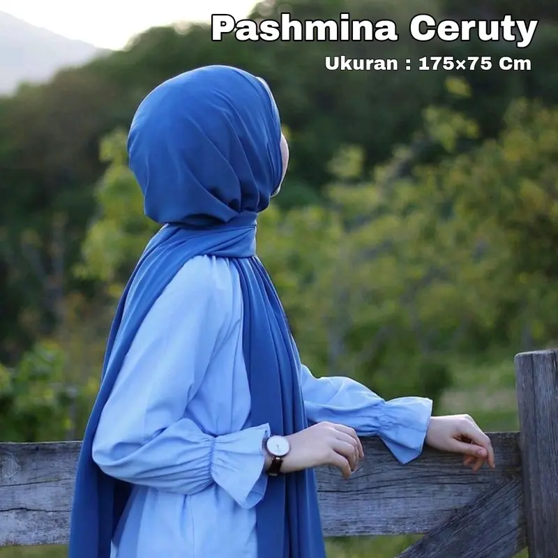 Pahmina warna coklat mahogany | Kerudung Pashmina Ceruty Babydoll Jahit Tepi Kecil Jilbab Panjang Wanita Muslim Ceruti  Syal Instan Hitam 1