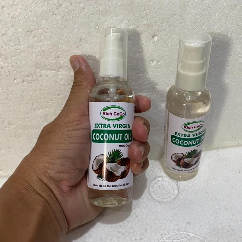 DẦU DỪA HỮU CƠ ÉP LẠNH - RICH COCO – EXTRA VIRGIN COCONUT OIL – CHAI 100ml 3