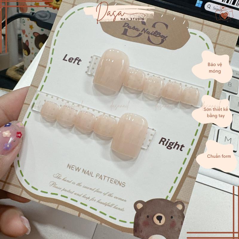  Móng chân giả màu thạch sáng da nail box chân màu basic đơn giản xinh xắn SƠN THEO YÊU CẦU tặng keo dán móng MC046 đồnail nghi miếng đỏ 